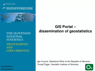 GIS Portal –  dissemination of geostatistics