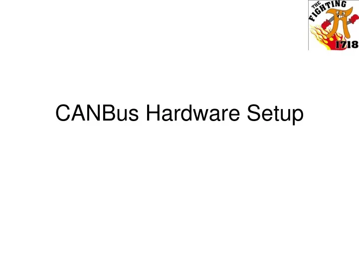 canbus hardware setup