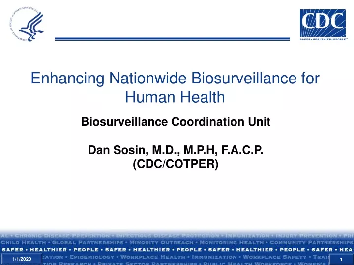 enhancing nationwide biosurveillance for human health