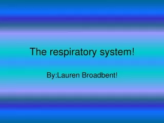 The respiratory system!
