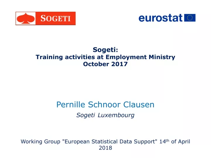 sogeti training activities at employment ministry october 2017