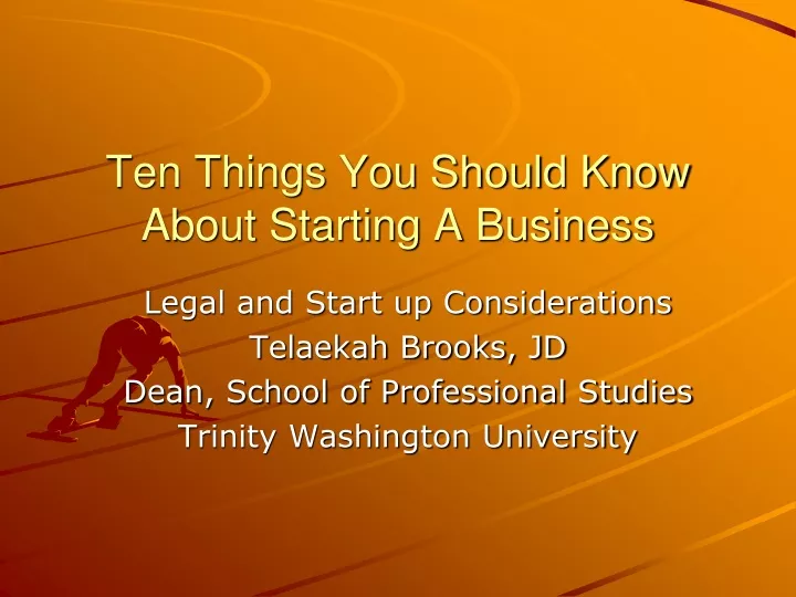 ten things you should know about starting a business