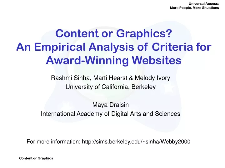 content or graphics an empirical analysis of criteria for award winning websites
