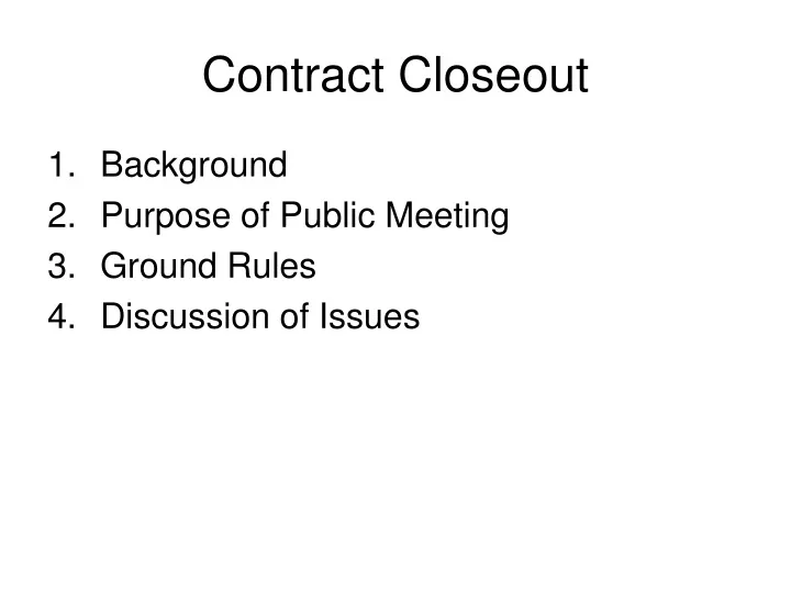 contract closeout