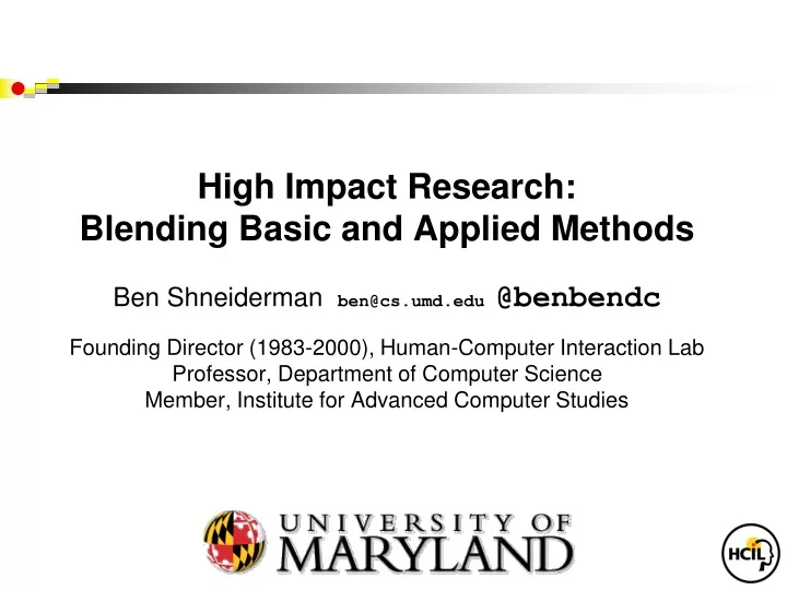 high impact research blending basic and applied