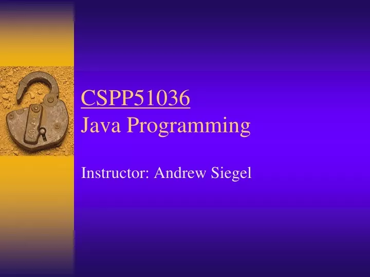 cspp51036 java programming