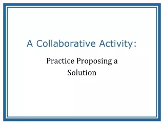A Collaborative Activity: