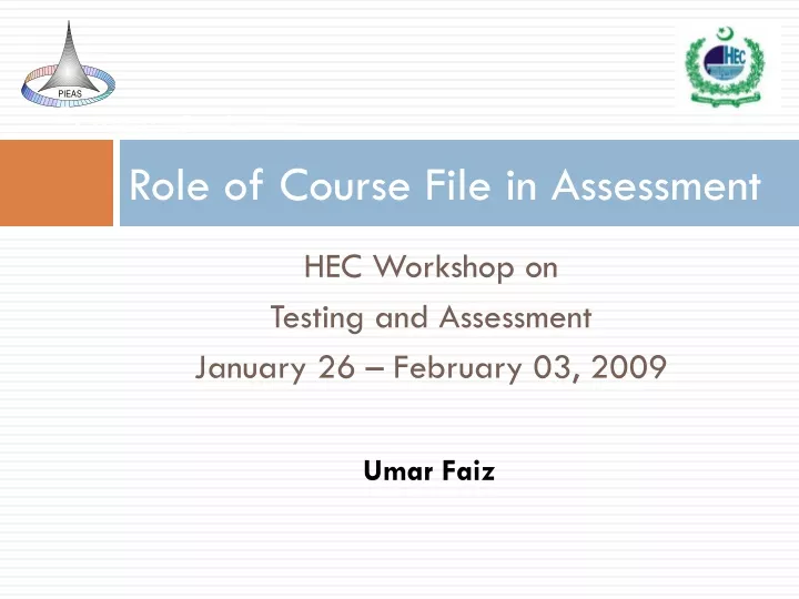 role of course file in assessment