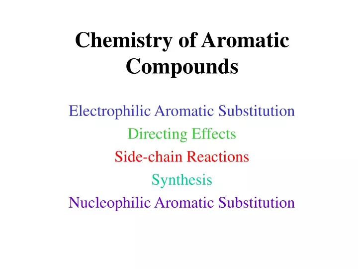 chemistry of aromatic compounds
