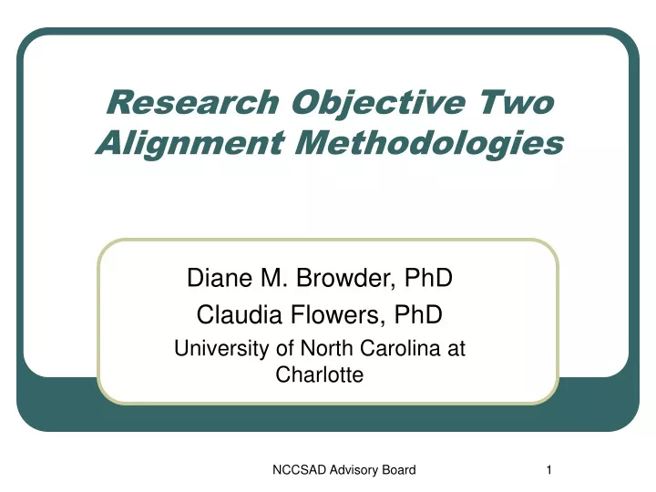 research objective two alignment methodologies