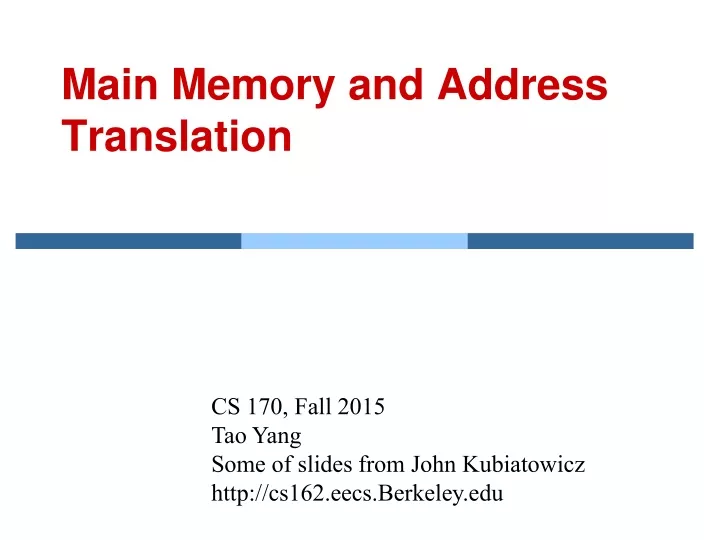 main memory and address translation