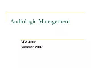 Audiologic Management