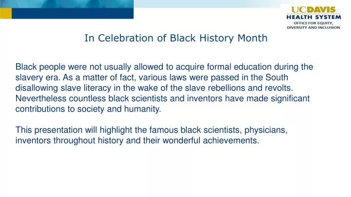 in celebration of black history month