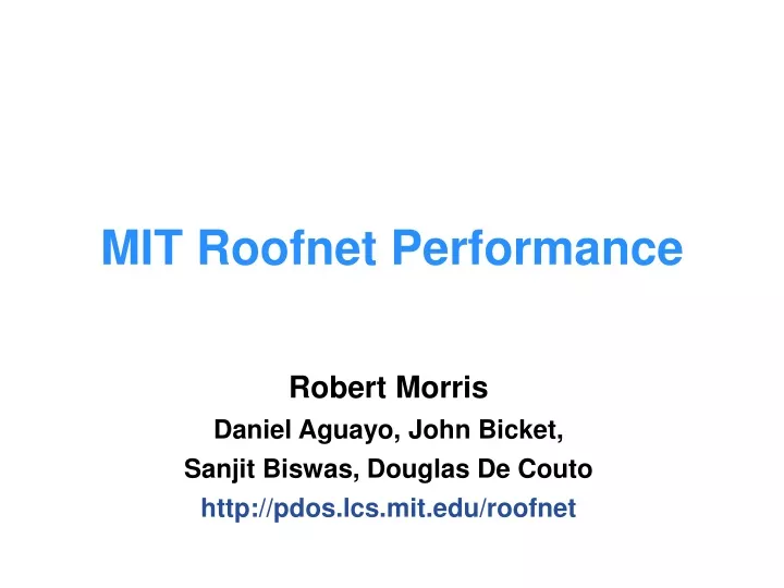 mit roofnet performance