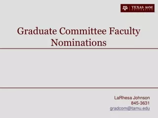 Graduate Committee Faculty Nominations