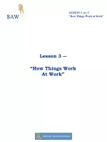 Lesson 3 ― “How Things Work At Work”
