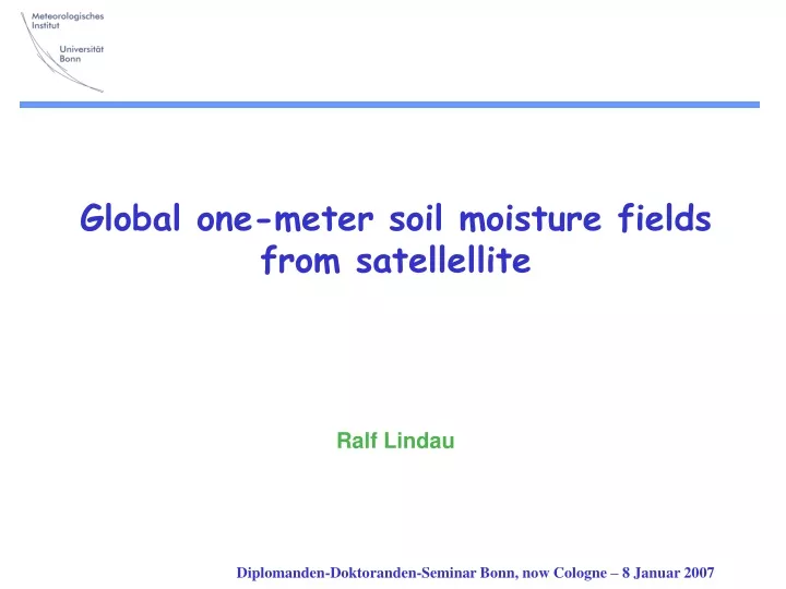 global one meter soil moisture fields from satellellite