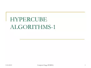 HYPERCUBE ALGORITHMS-1