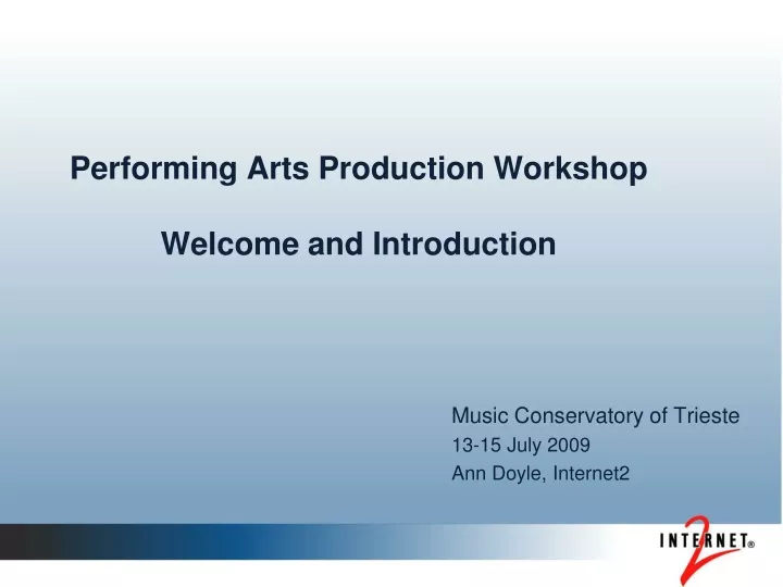 performing arts production workshop welcome and introduction