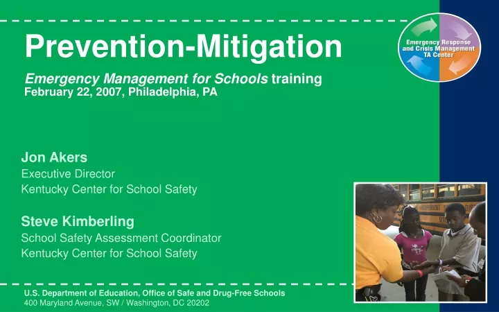 prevention mitigation emergency management for schools training february 22 2007 philadelphia pa