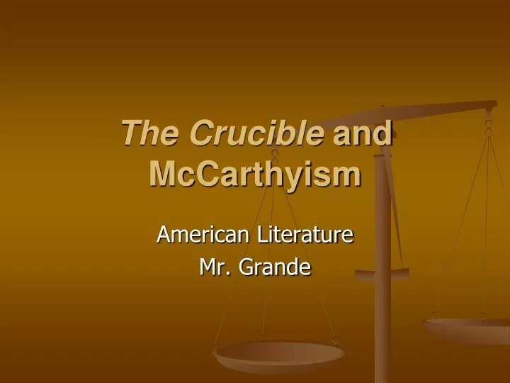 the crucible and mccarthyism