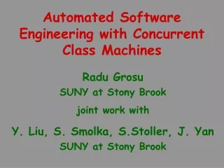 Automated Software Engineering with Concurrent Class Machines