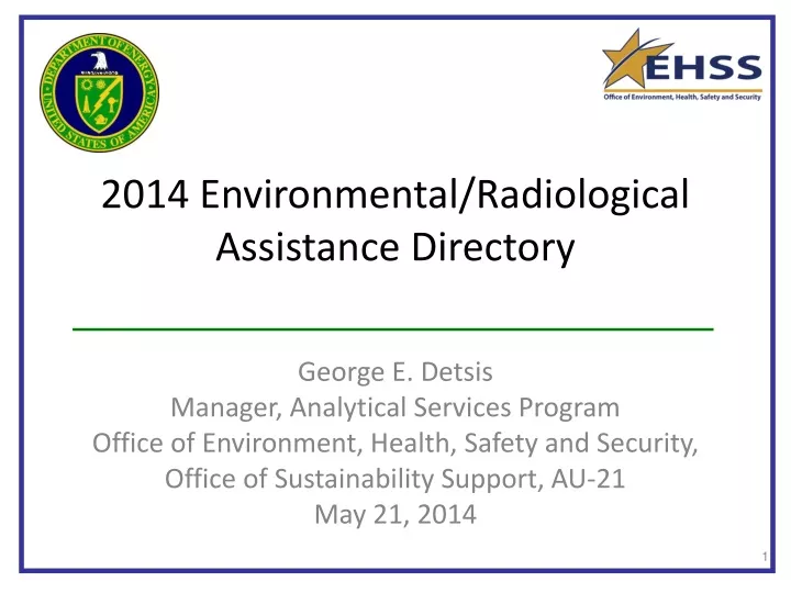 2014 environmental radiological assistance directory