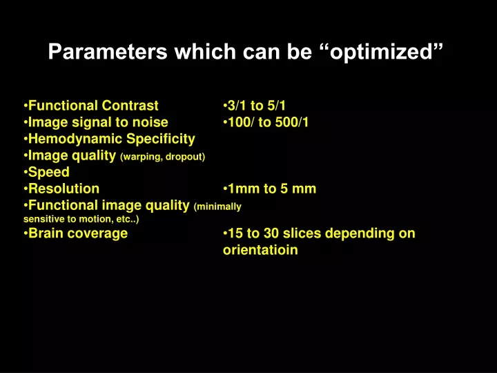 parameters which can be optimized