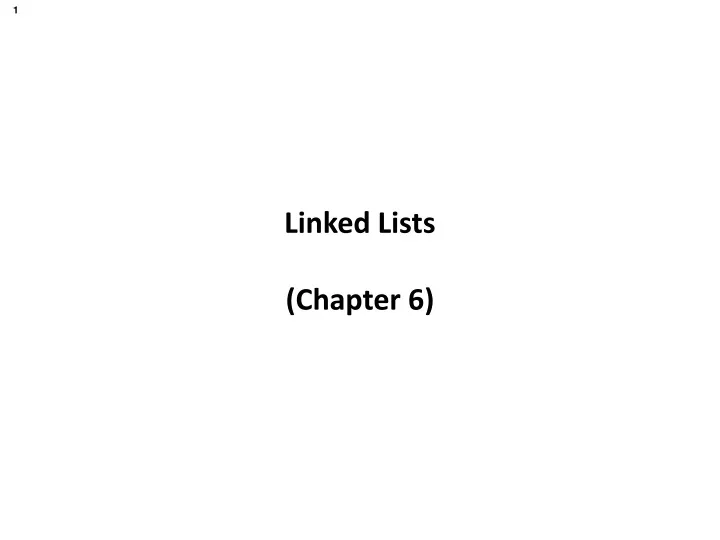linked lists chapter 6