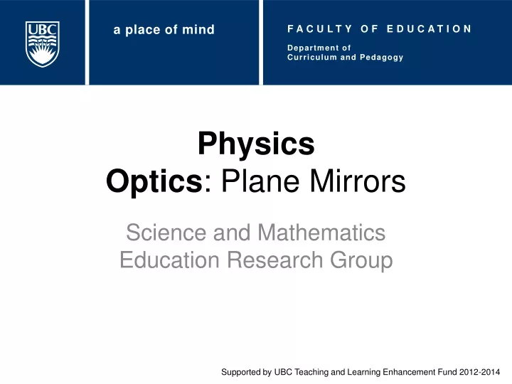 physics optics plane mirrors