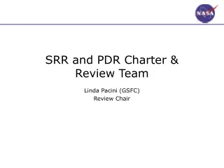 SRR and PDR Charter &amp;  Review Team