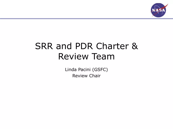 srr and pdr charter review team