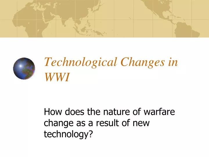 technological changes in wwi