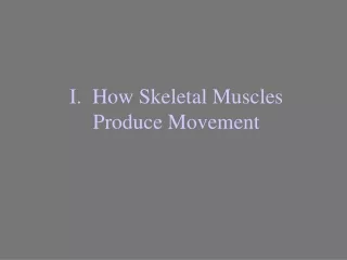 I.  How Skeletal Muscles Produce Movement