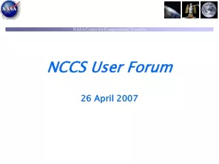 NCCS User Forum