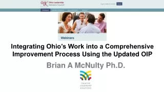 Integrating Ohio’s Work into a Comprehensive Improvement Process Using the Updated OIP