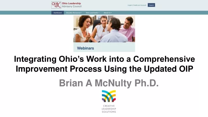 integrating ohio s work into a comprehensive improvement process using the updated oip