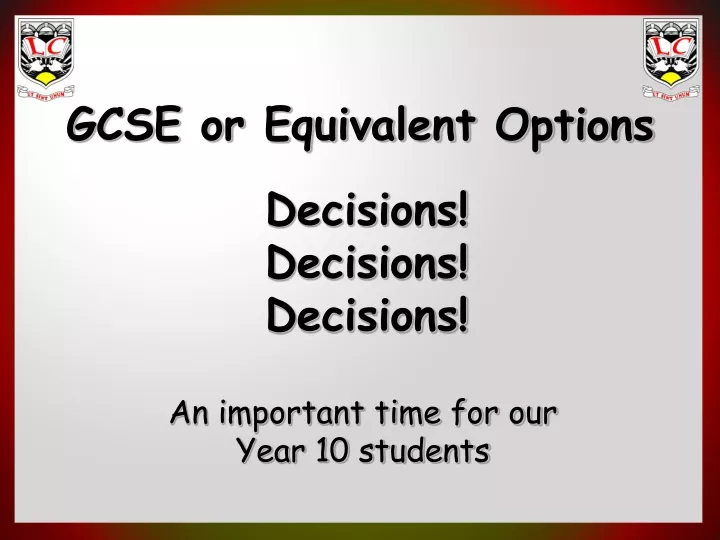 gcse or equivalent options