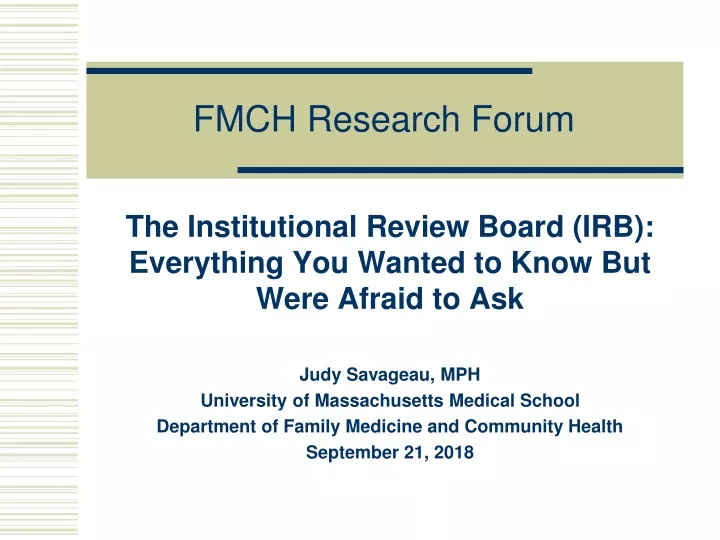 fmch research forum