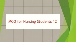 MCQ for Nursing  Students 12