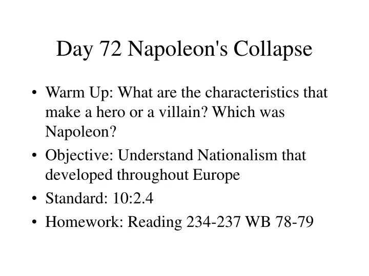 day 72 napoleon s collapse