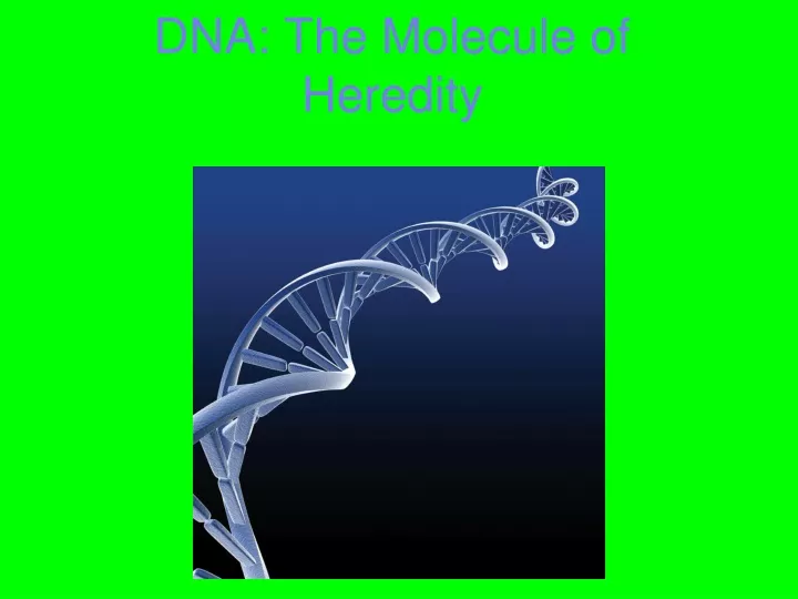 dna the molecule of heredity