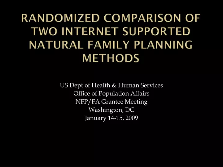 randomized comparison of two internet supported natural family planning methods