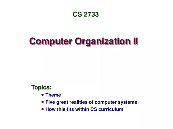 computer organization ii