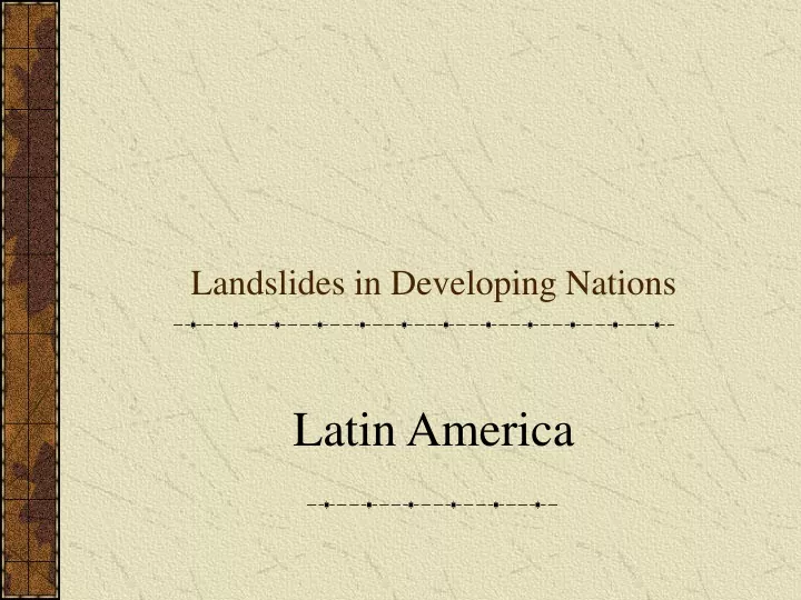landslides in developing nations