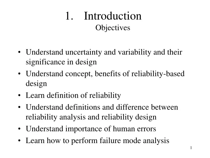 introduction objectives