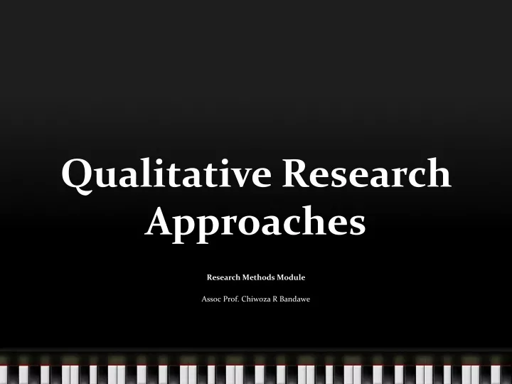 qualitative research approaches