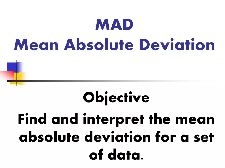 mad mean absolute deviation