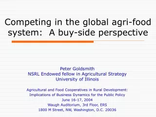 competing in the global agri food system a buy side perspective