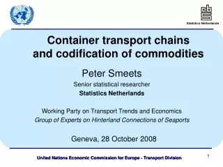 Container transport chains and codification of commodities
